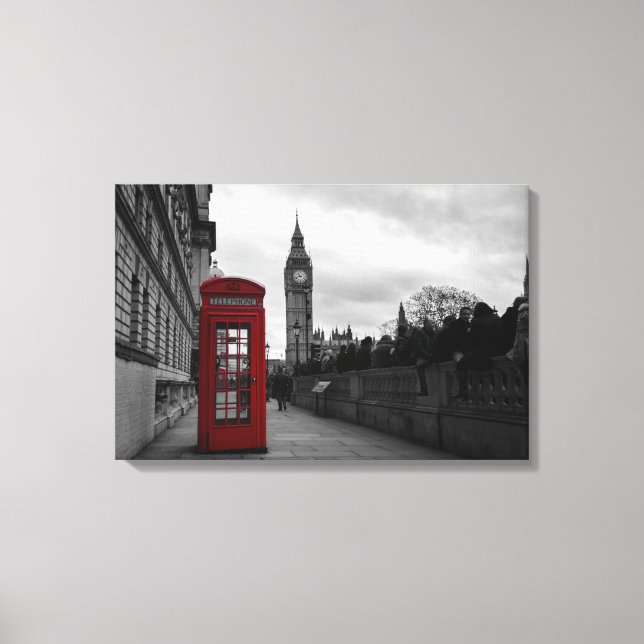 Röd telefonbox i London canvas (Framsida)