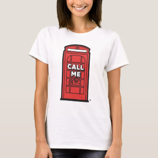 Röd telefonkiosk London Ring mig Vektor konst T Shirt