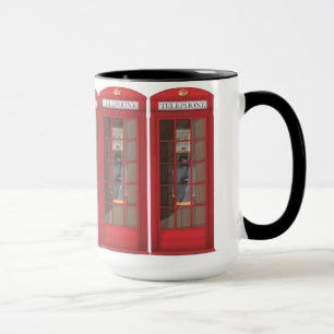 Röd telefonkiosk mugg