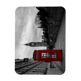 Röd telefonlåda i London, rektangulär magnet