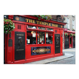 Röd tempelpubpub i det Dublin fotoet Fototryck