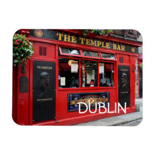 Röd tempelpubpub i Dublin den rektangulära Magnet