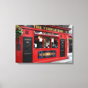 Röd tempelpubpub i Dublin kanfas Canvastryck
