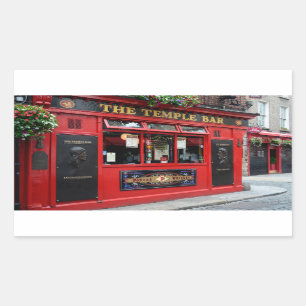 Röd tempelpubpub i Dublin Rektangulärt Klistermärke