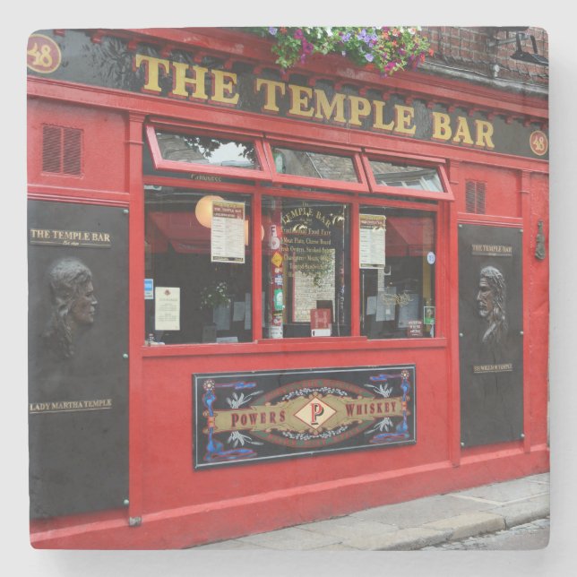Röd tempelpubpub i Dublin stenkustfartyg Stenunderlägg (Framsidan)