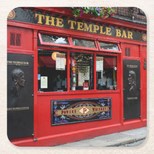 Röd tempelpubpub i Dublin Underlägg Papper Kvadrat