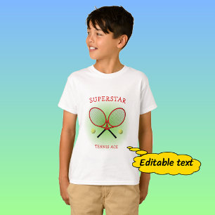 Röd tennis ace-anpassningsbar t shirt