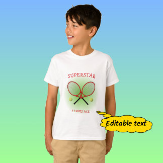 Röd tennis ace-anpassningsbar t shirt