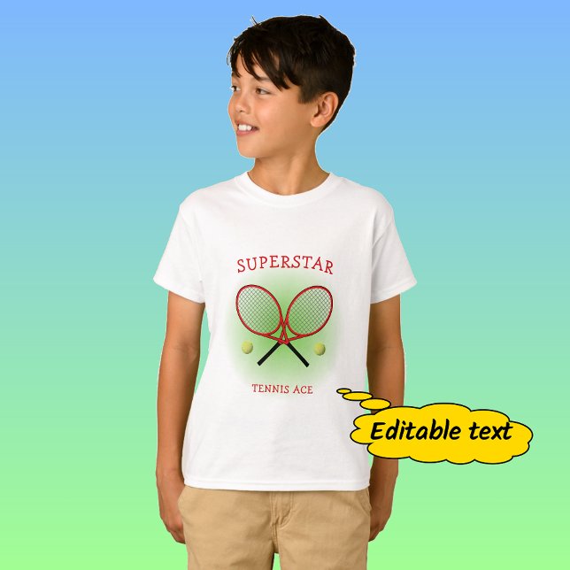 Röd tennis ace-anpassningsbar t shirt (Skapare uppladdad)