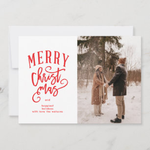 Röd text Glad jul Foto Högtidskort Julkort