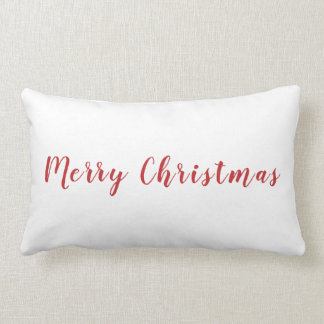 Röd text i God jul, minimalistisk vit Lumbarkudde