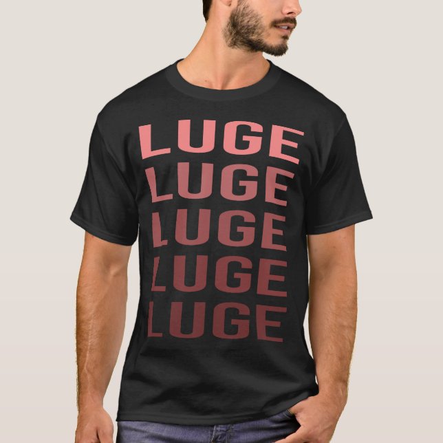 Röd text rodel rodelåkare t shirt (Framsida)