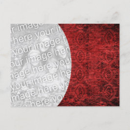 Röd texturerad urtagning vykort