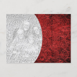 Röd texturerad urtagning vykort