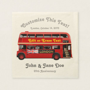 Röd Themed London buss Pappersservett