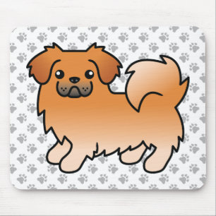 Röd tibetansk spaniel söt seriehund & tassar musmatta