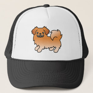 Röd tibetansk spaniel söt tecknad hund keps