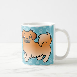 Röd tibetansk spaniel tecknad hund kaffemugg