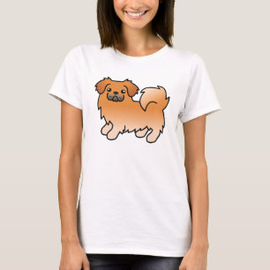 Röd tibetansk spaniel tecknad hund t-shirt