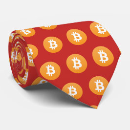 Röd Tie för Bitcoin symbolsmönster Slips