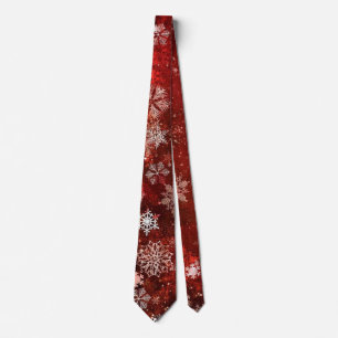 Röd tie för helgdag för julSnowflakevinter Slips