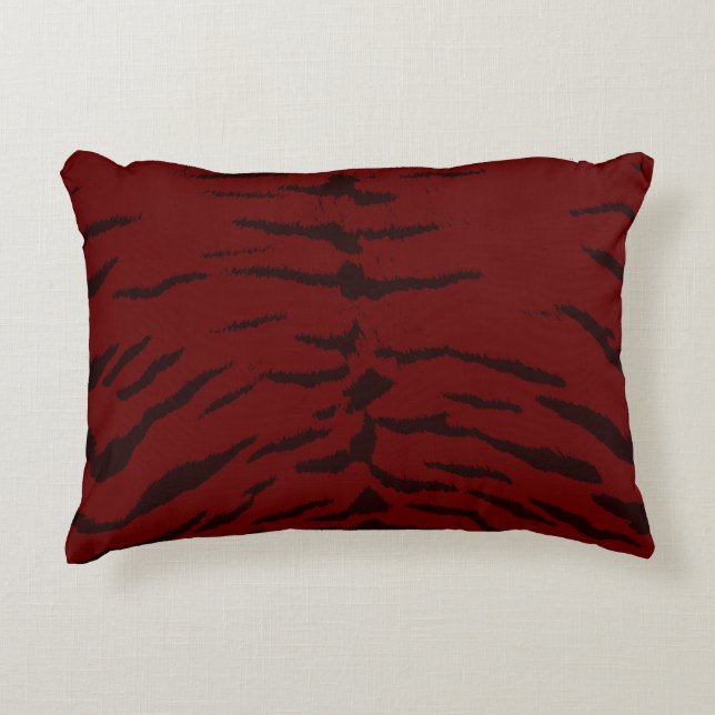 Röd Tiger Digital Print Prydnadskudde (Framsidan)