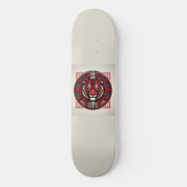 Röd tigerruta mini skateboard bräda 18,5 cm
