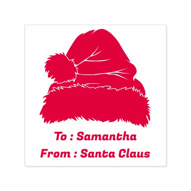 Röd Till Från Tomte Jul Självfärgande Stämpel (Design)
