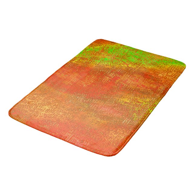 Röd till kalk med grovar och avhudad nedfläckad fä badrumsmatta (Vinklad)