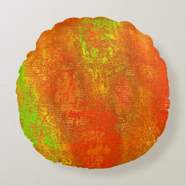 Röd till kalk med grovar och avhudad nedfläckad fä rund kudde (Framsidan)