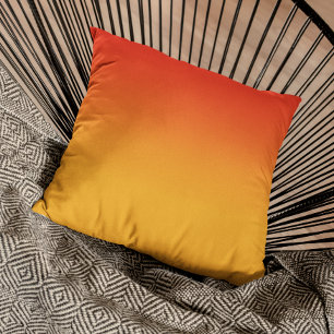 Röd till Orange Gradient Ombre Fading Kudde