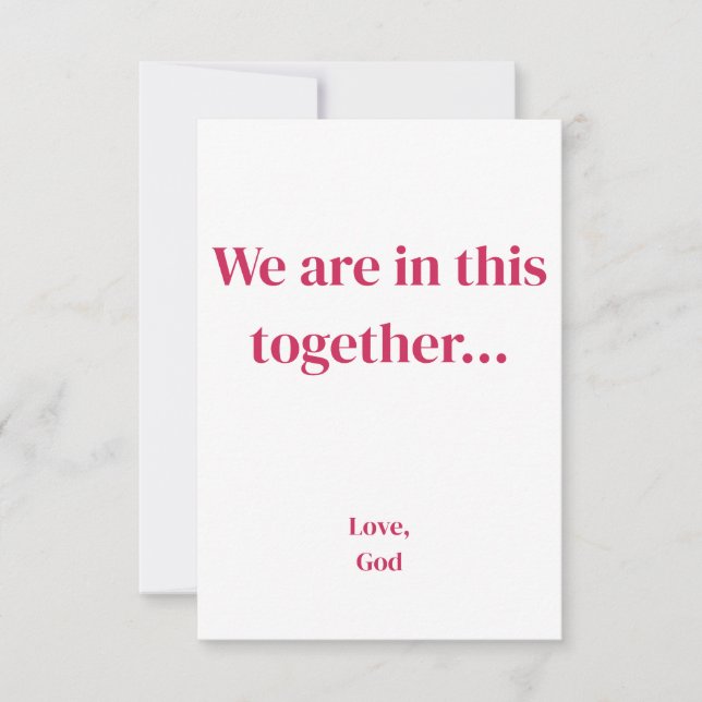 Röd tillit Vi är i detta tillsammans. Anteckningsk Anteckningskort (Framsida)