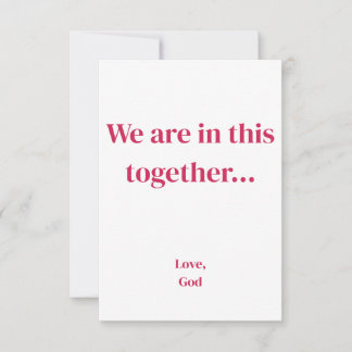 Röd tillit Vi är i detta tillsammans. Anteckningsk Anteckningskort