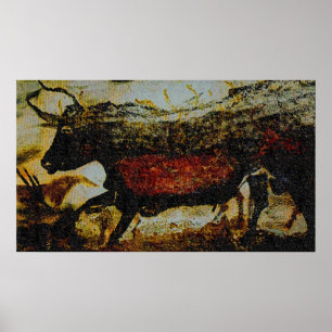 Röd tjur av Lascaux Poster