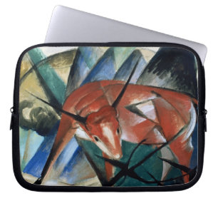 Röd tjur (gouachen på papper) laptop sleeve