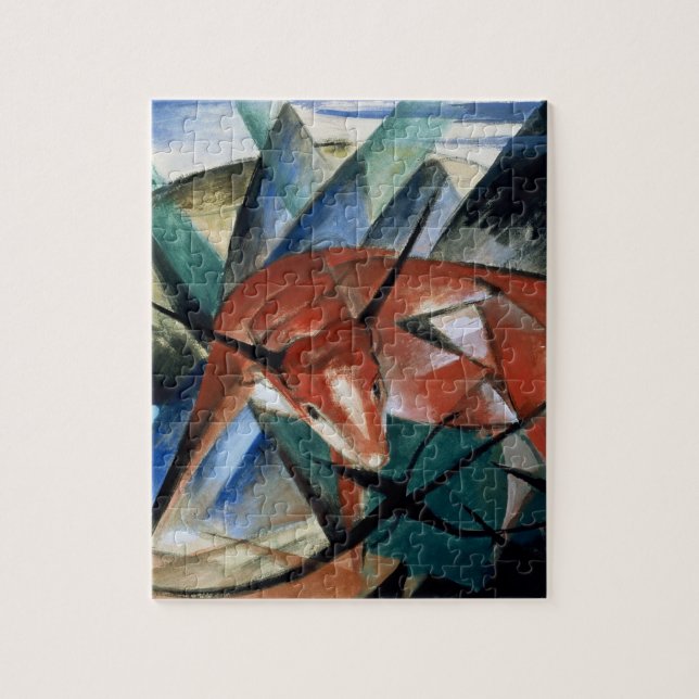 Röd tjur (gouachen på papper) pussel (Vertikal)