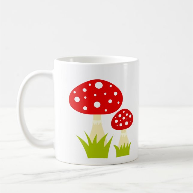 Röd toadstool-svamp Mugg (Vänster)