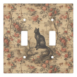 Röd Toile Chinoiserie Katt Damast
