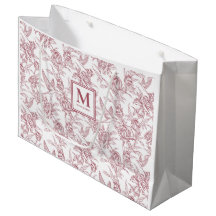 Röd Toile Fransk Monogramnamn