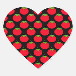 Röd tomatmodell hjärtformat klistermärke