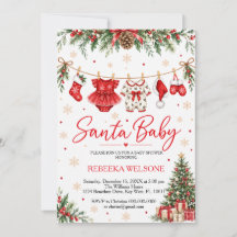 Röd tomtebaby jul baby shower