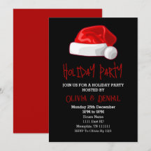 Röd tomteluva jul firande svart