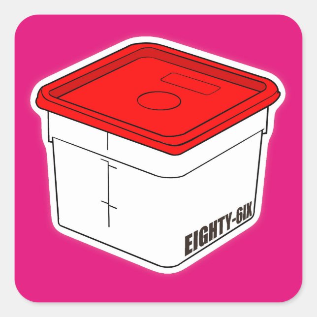 Röd topp fyrkantigt klistermärke (Framsida)