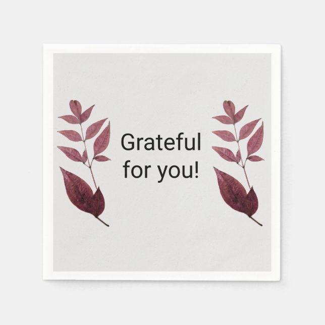 Röd torkad Höst löv Napkin Pappersservett (Framsidan)