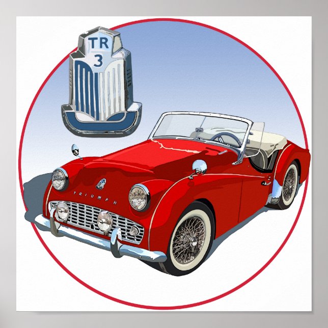 Röd TR3 Poster (Framsidan)