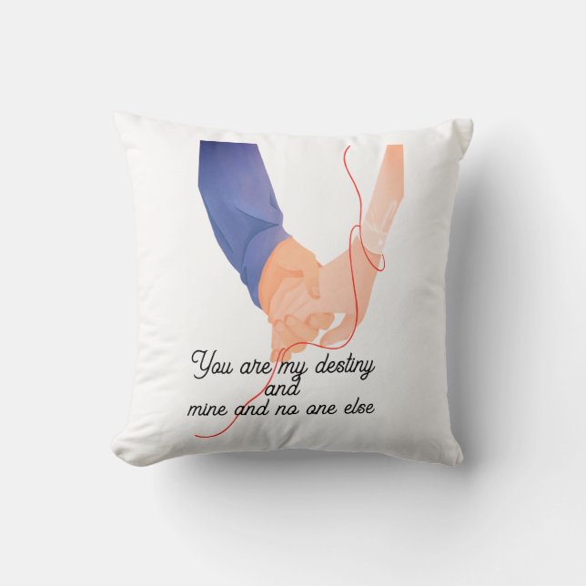 Röd tråd för fett - Soulmate Hand-Holding Kärlek A Kudde (Framsida)