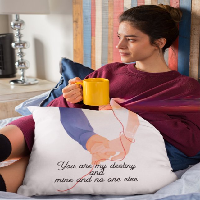 Röd tråd för fett - Soulmate Hand-Holding Kärlek A Kudde (Skapare uppladdad)