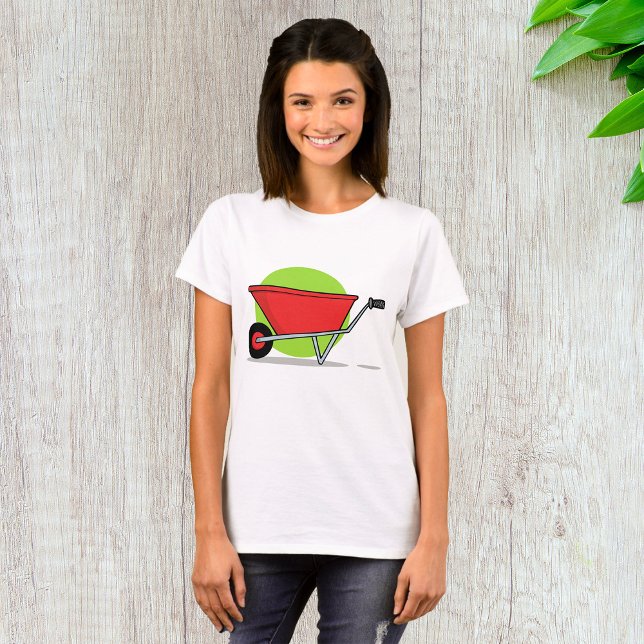 Röd trädgårdsvagn i hjulbarrow t shirt (Skapare uppladdad)