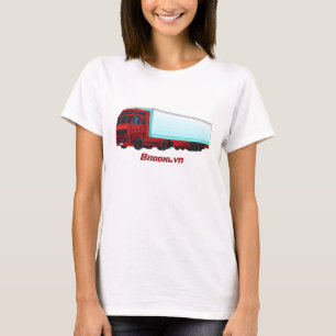Röd trailer lastbils illustration t shirt