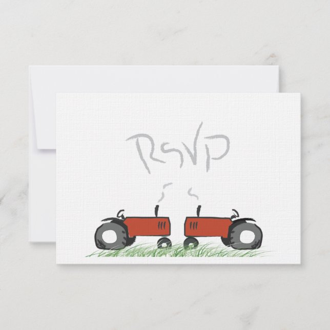 Röd traktor-Bröllop OSA (Framsida)